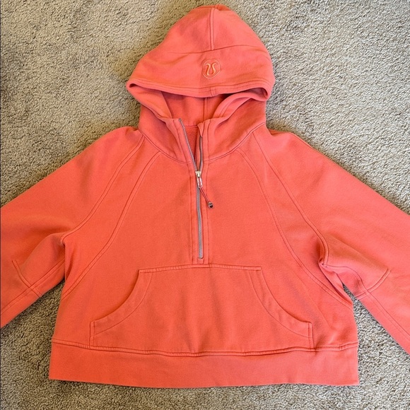 Lululemon Scuba Oversized Half-Zip Hoodie Sweatshirt Warm Coral - Picture 4 of 9